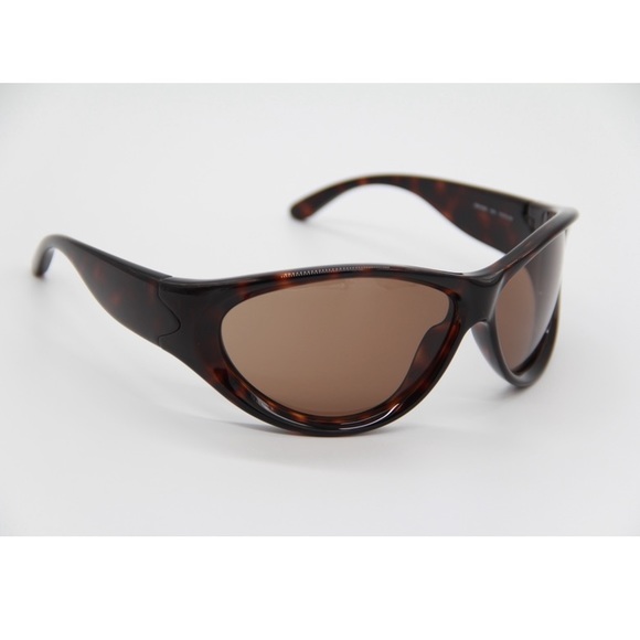 NEW BB0158S 002 SHIELD BALENCIAGA SUNGLASSES BB0158S BROWN - Picture 6 of 12